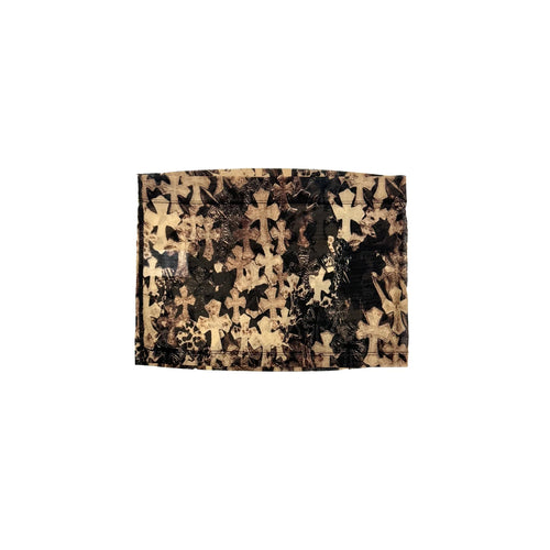 All Over Cross Printed Sheer Mesh Mini Skirt