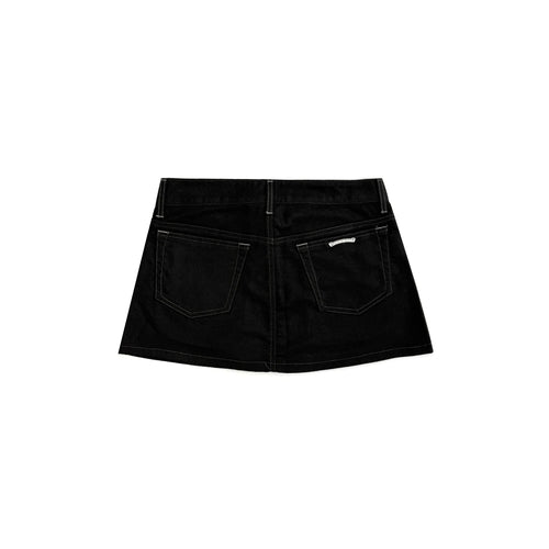 Black Denim Mini Skirt