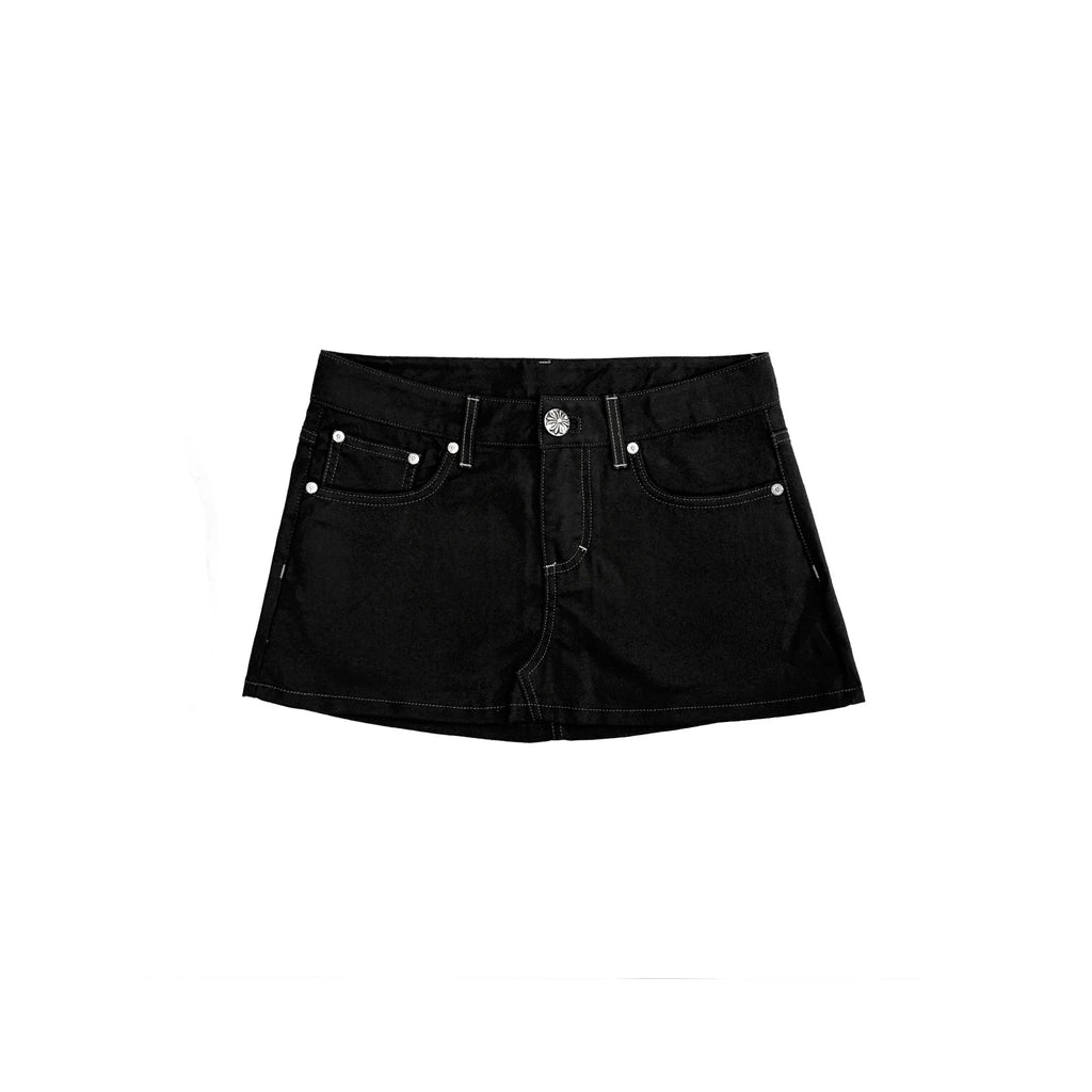 Black Denim Mini Skirt