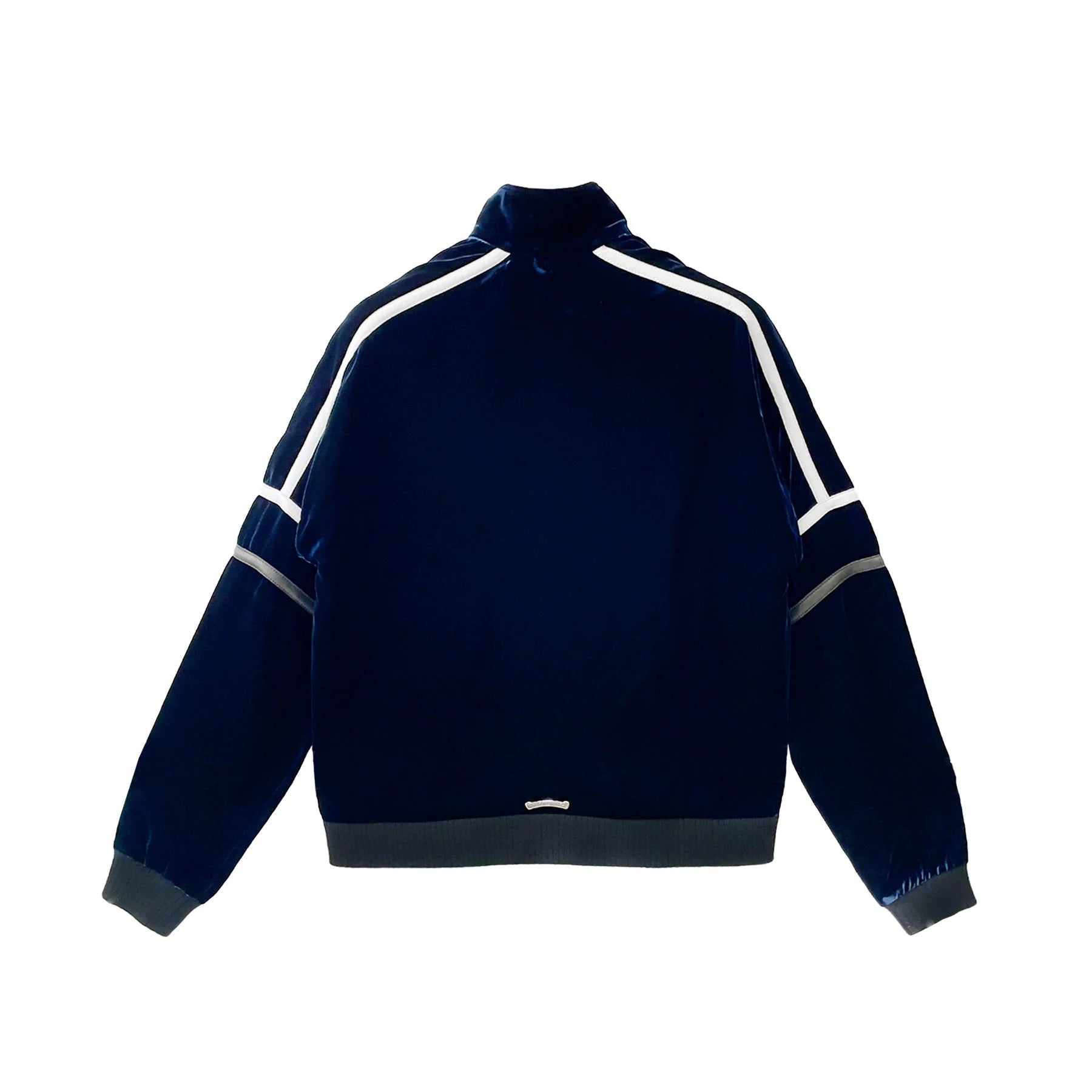 Embroidered Blue Velvet Dagger Zip Jacket