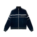 Embroidered Blue Velvet Dagger Zip Jacket