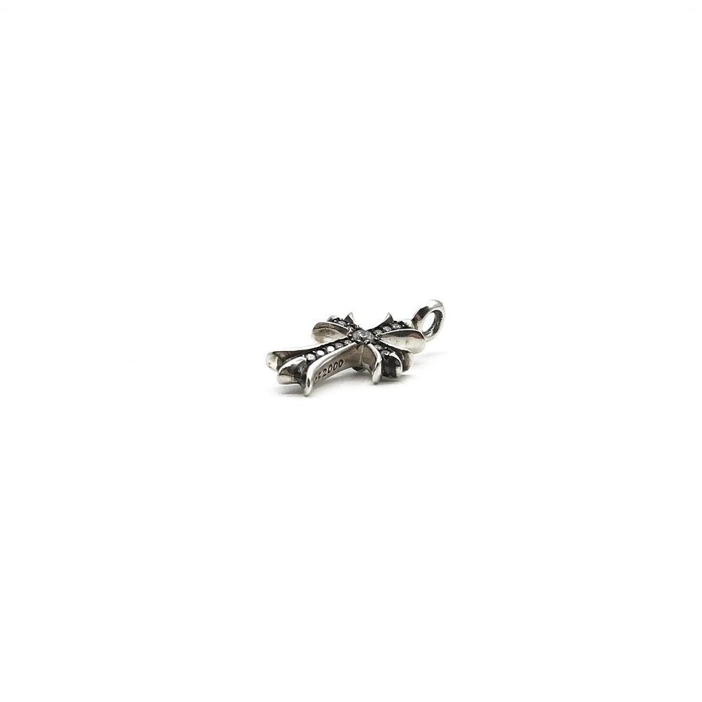Silver Diamonds Tiny Cross Pendant