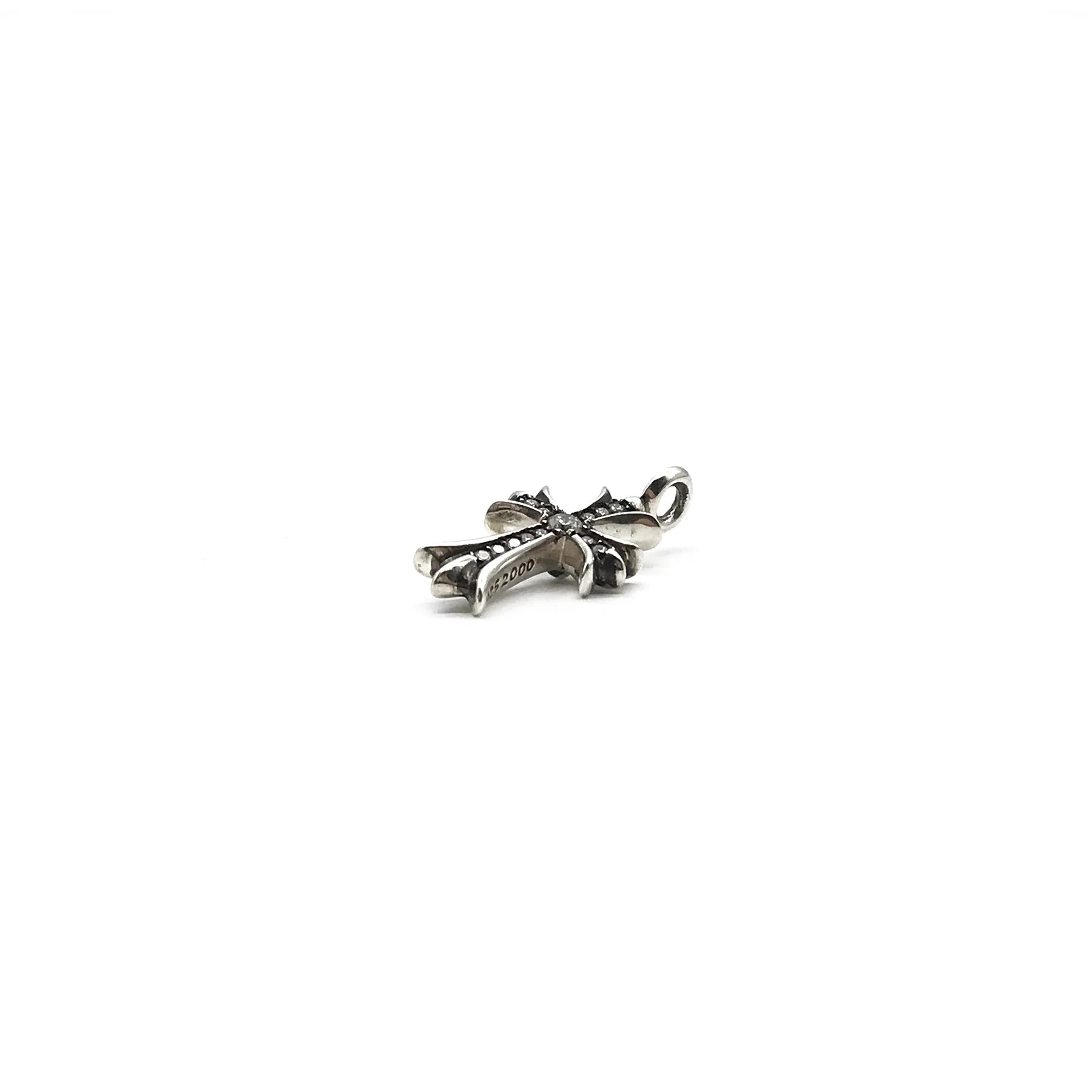Silver Diamonds Tiny Cross Pendant